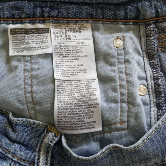 Levi's 505 Jeans 36 x 34 RED TAB High Waist Blue Denim Soft Distressed Holes Zip - Picture 6 of 14